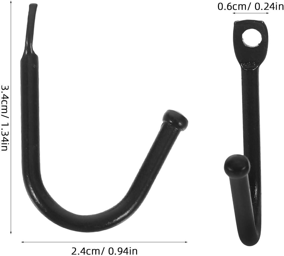 Healvian Lot De 20 Crochets Muraux En Fer Noir Support Stable Et Installation Facile Pour Suspendre Outils De Jardin Et Accessoires De Garage