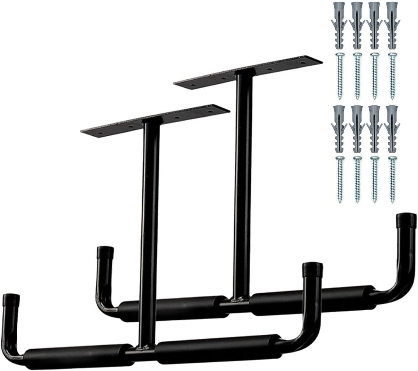 Générique Racks De Rangement Au Plafond,Support En T Métallique 2 Pièces - Support Rack De Plafond Garage | Pour Sous-Sol, Vélo, Bois, Équipements De Sport, Pelles, Perches, Cannes À Pêche, Skis