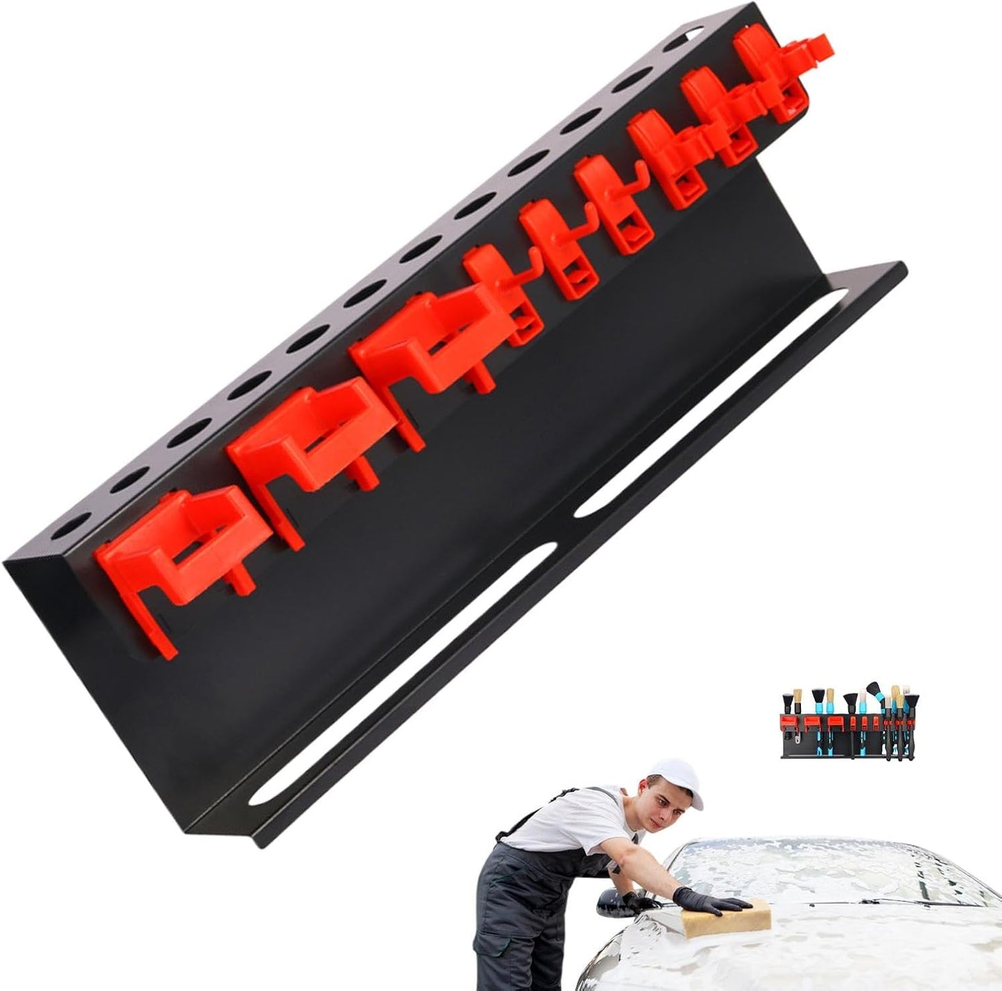 Garage Tool Organizer, Multi-Functional Spray Bottle Holder, Air Tool Rack, Detailing Bottle Organizer, Wall-Mounted Storage For Home Garages, Spray Bottles, And Abrasives With 17.72x6.1x2.36 Inches