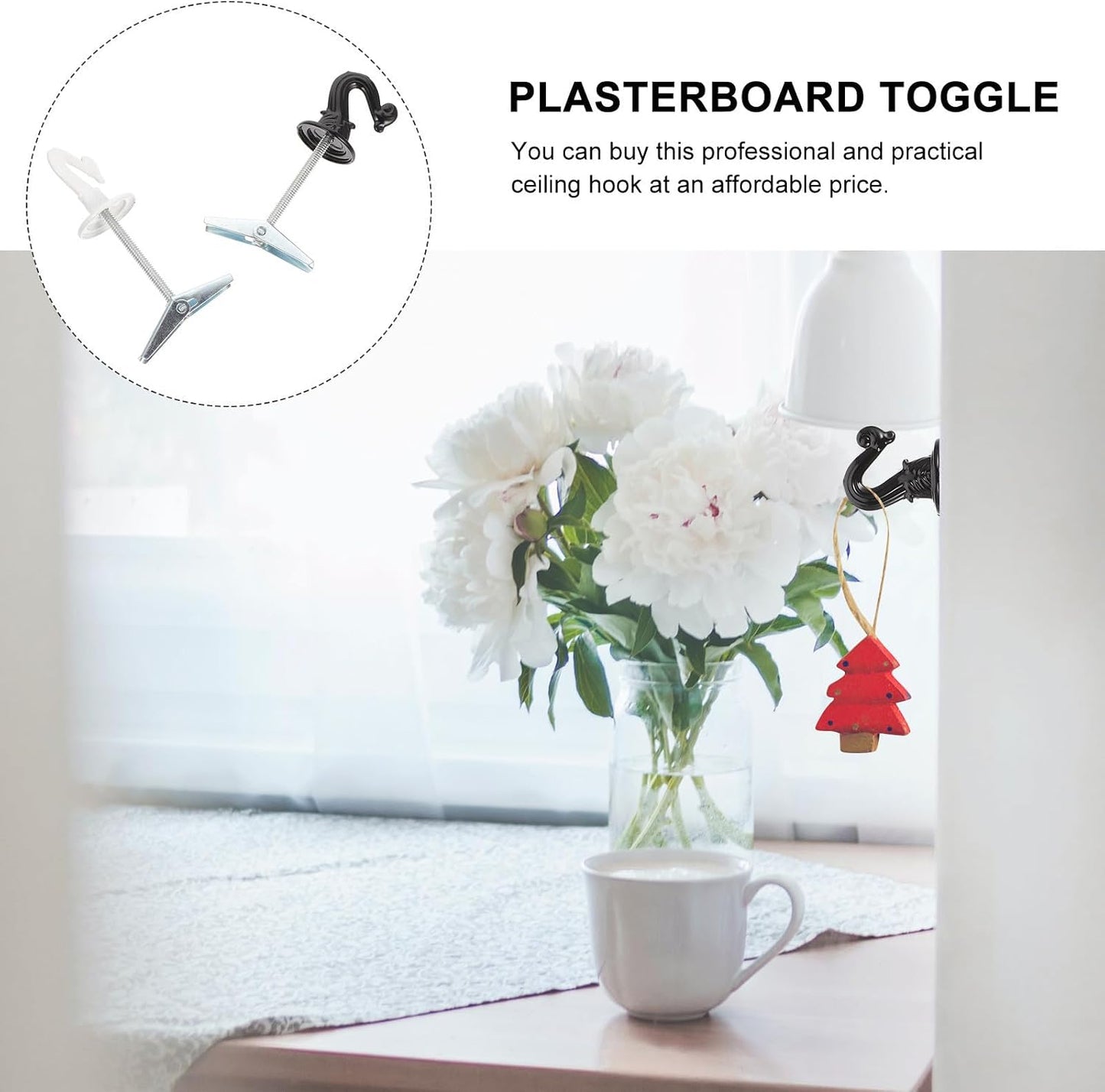 ULTECHNOVO Crochets De Plafond Et Décoration D'espace Pratique Pour Rangement Suspendu En Alliage De Zinc Lot De 4 Pliables Robuste, Faciles à Installer