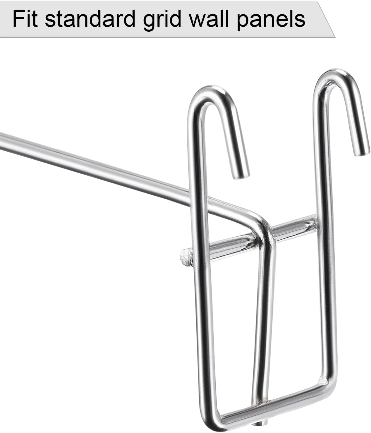 MECCANIXITY Lot De 4 Crochets Muraux En Grille Pour Rangement De Garage Argenté 6,1 Cm