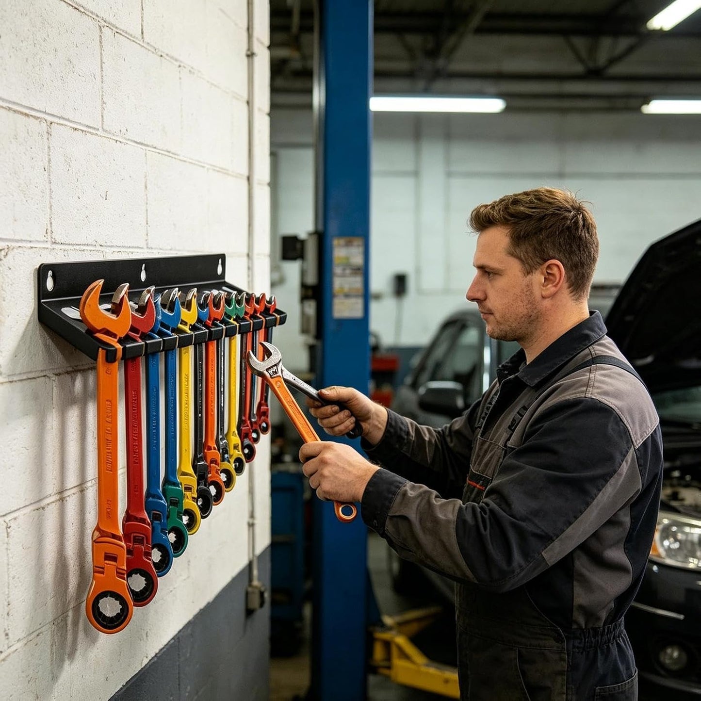 Supports Et Organiseurs Muraux De Clés,Stockage D'Outils Grande Capacité - Support Mural Pour Clés | Pour Tournevis Hexagonaux Cliquet Cutter Ciseaux Maison Garage Atelier Espace Travail Coin
