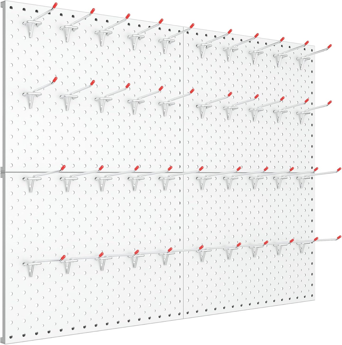TORACK Panneaux Perforés En Métal Et Crochets Pour Garage, établi, Magasin, Abri De Jardin Avec Trous De 0,3 Cm Et 0,6 Cm, Panneau Perforé Mural Modulaire Avec Crochets Pour Panneau Perforé (gris