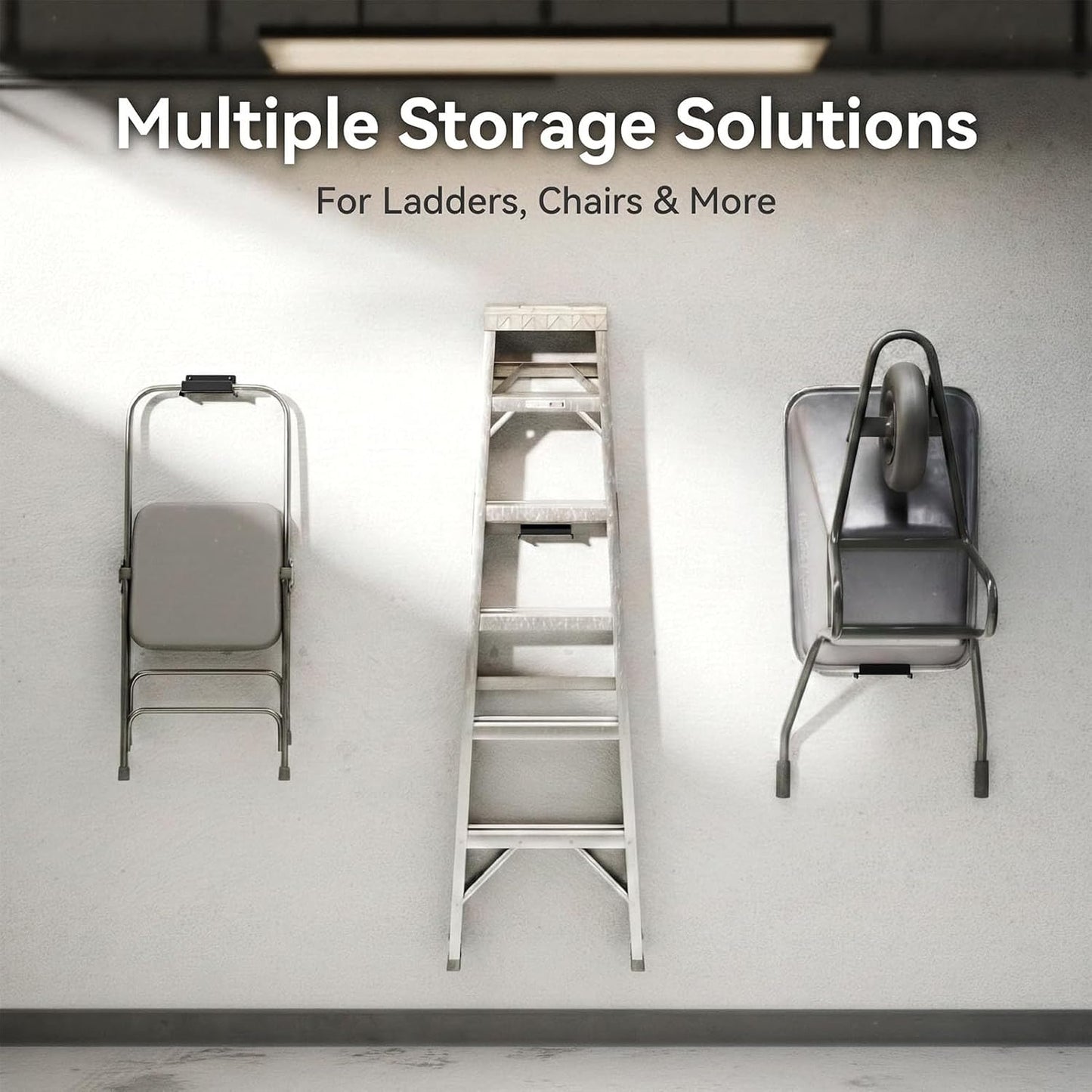 Ladder Crochets Pour Mur De Garage – Crochets De Rangement En Acier Robuste | Organiseur Mural Peu Encombrant Pour échelles, Chaises, Outils, Chariots, Meubles, Garage, Cabane, Studio, Brique En Bois