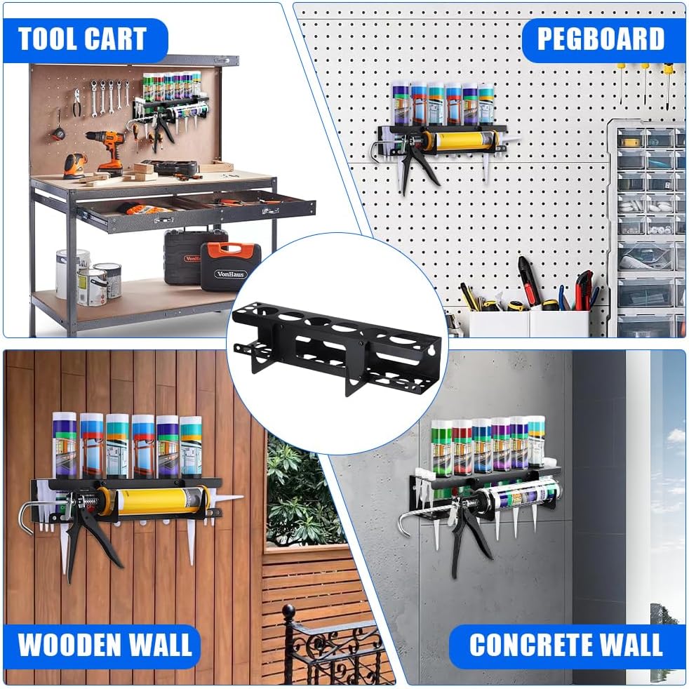 Support De Tube En Silicone, Support Mural Pour Tube à Calfeutrer Et Pistolet à Calfeutrer, Support En Métal En Silicone Pour Camionnette, Accessoires Pouvant Contenir 6 Buses De Calfeutrage Et