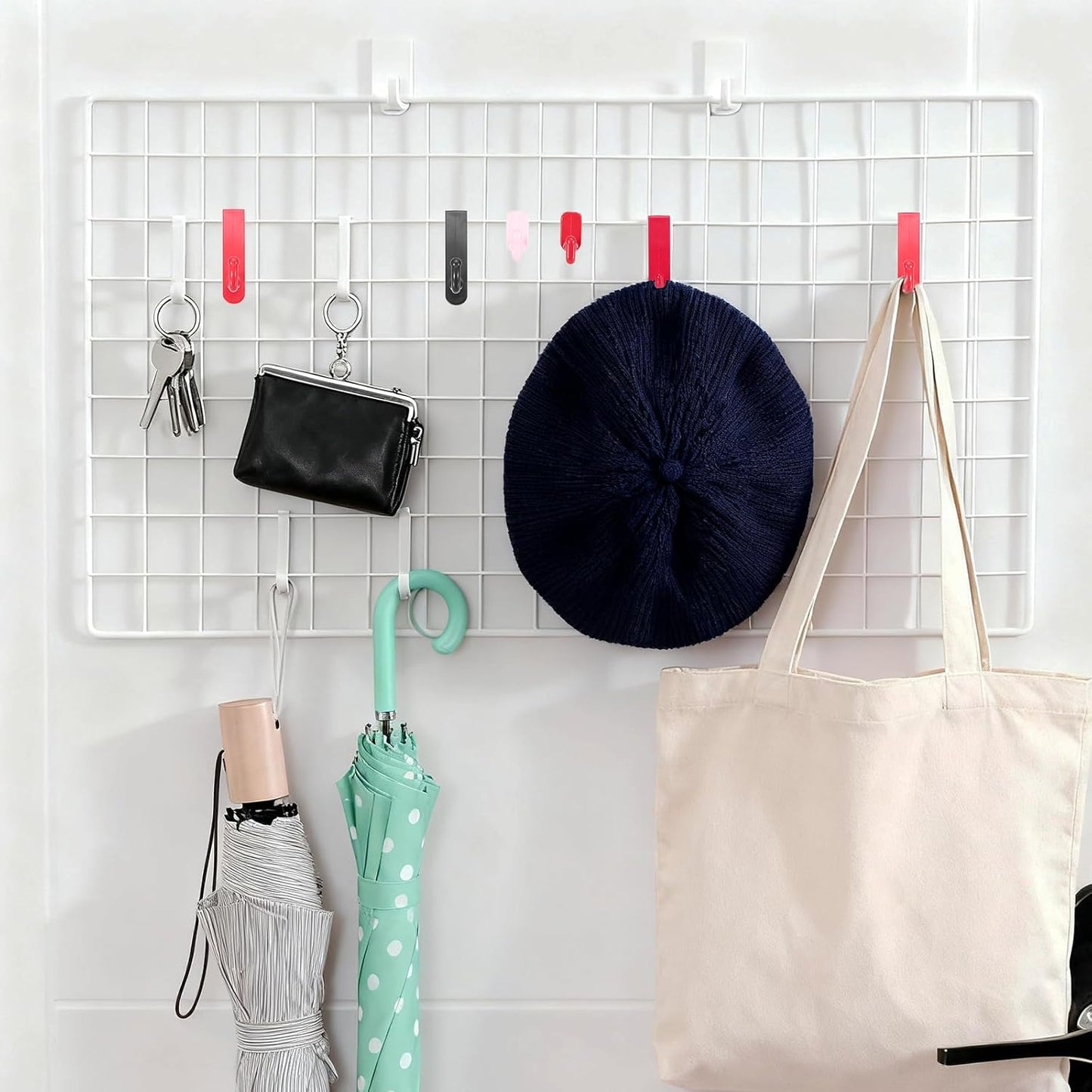 Sourcing Map Lot De 10 Crochets Muraux En Plastique Pour Panneau Mural De 12 Cm, Crochets D'étagère Pour Garage, Magasin, Entrepôt, Magasin, Maison, Magenta