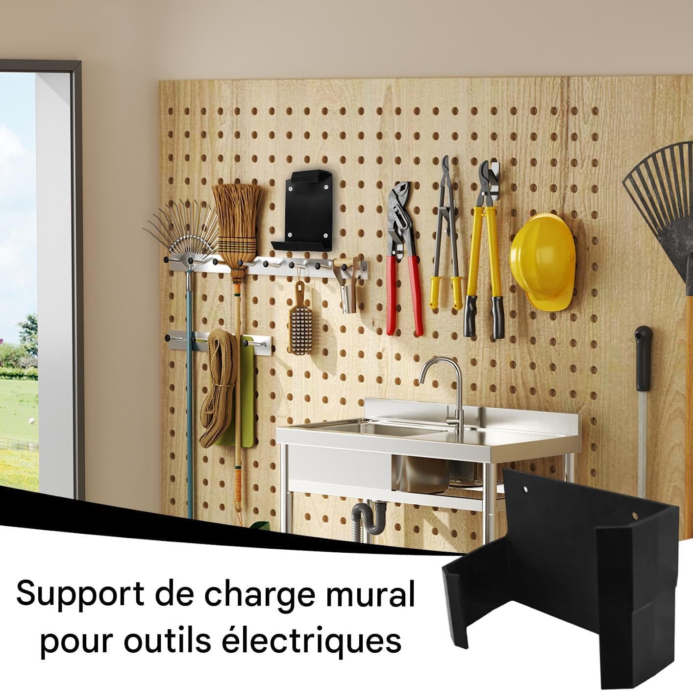Générique Organisateur De Rangement Pour Outils Electriques | Range Perceuse Murale Support,Support De Rangement Garage Robust Pour Perceuse Visseuse Marteau Atelier Garage Jardin