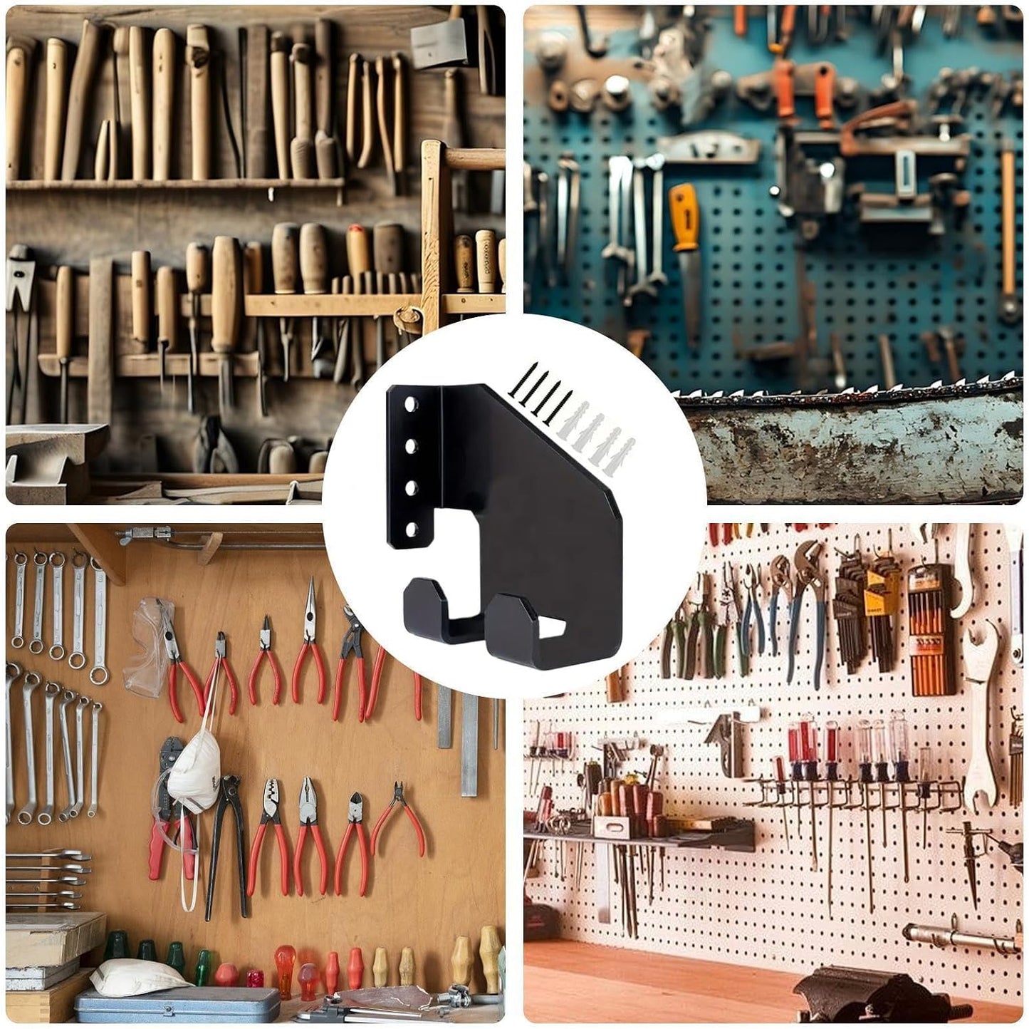 Générique Chainsaw Holder, Heavy Duty Tool Organizer, Space Saving Wall Mount Rack, Compact Steel Construction, Easy Installation For Garage Workshop Garden Equipment Storage