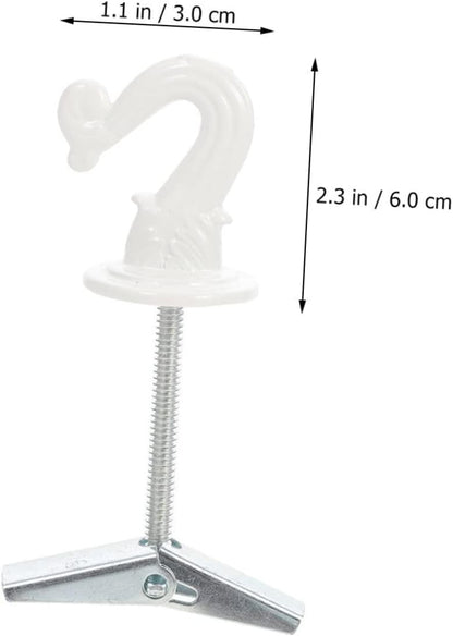  Cabilock Crochets De Plafond Pliables Pour Suspendre Lanternes Et Décorations Lot De 3 En Alliage De Zinc Blanc Supporte Objets Lourds Pour Entrepôt Et Boutique