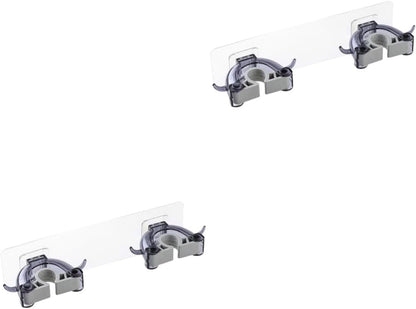  Ciieeo 3pièces Support De Balai Mural Multifonction Noir De Rangement Sans Perçage Pour Maison Cuisine Et Salle De Bain Organisateur De Nettoyage Avec Double Clip