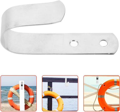  YARNOW Crochet En Acier Inoxydable Pour Supports De Bouées De Sauvetage, Facile à Installer Et Compact, Pour Piscine Et Garage, Accessoires Bateau Ambiance Estivale, Lot De 2pcs