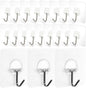  Healeved Crochets Adhésifs Muraux Transparents Lot De 20 En Plastique Et Acier Inoxydable Fixation Sans Perçage, Réutilisables Et Légers Pour Rangement Intérieur Et Voyage