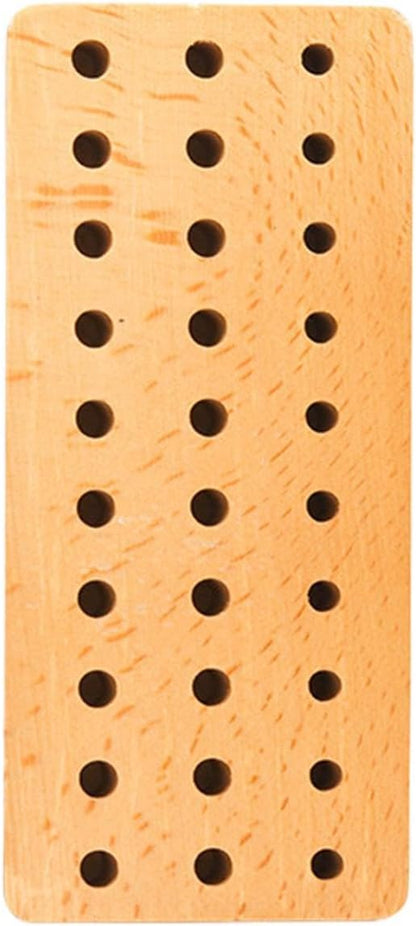 GENERIC Porte-outils En Cuir – Organiseur Portable En Bois 30 Trous, Fabriqué à La Main En Bois Massif Avec Différentes Tailles De Trous Pour L'artisanat Du Cuir, Le Travail Du Bois Et Les Outils De Sculpture