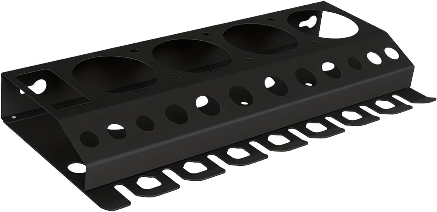 Porte-bouteilles Mural Robuste En Métal Avec 4 Compartiments De Conteneurs Et 8 Ouvertures à Outils Pour Le Rangement Dans Le Garage, L'atelier, Porte-outils Peu Encombrant