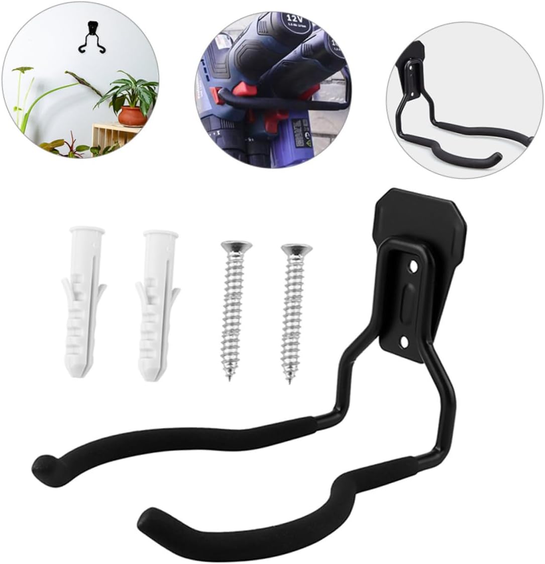  Toyvian Crochet Mural Utilitaire Lourd Pour Garage Support Résistant Pour Outils Électriques Rangement Suspendu Pour Vélos Jardin Et Atelier Kit Installation Inclus