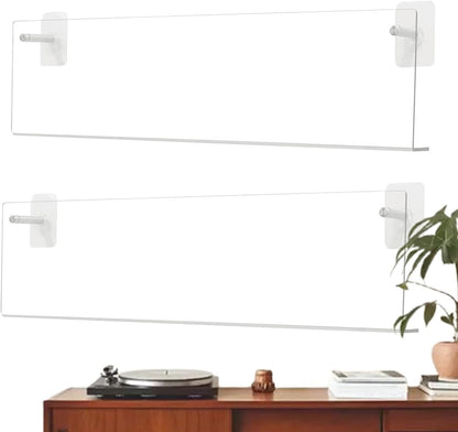 GENERIC Support D'album, étagère Multifonction Adhésive Transparente | Solution De Rangement Sans Perforation Pour Disques, Livres, Cahiers, Journaux | Parfait Pour Le Salon, La Chambre, L'appartement, Les