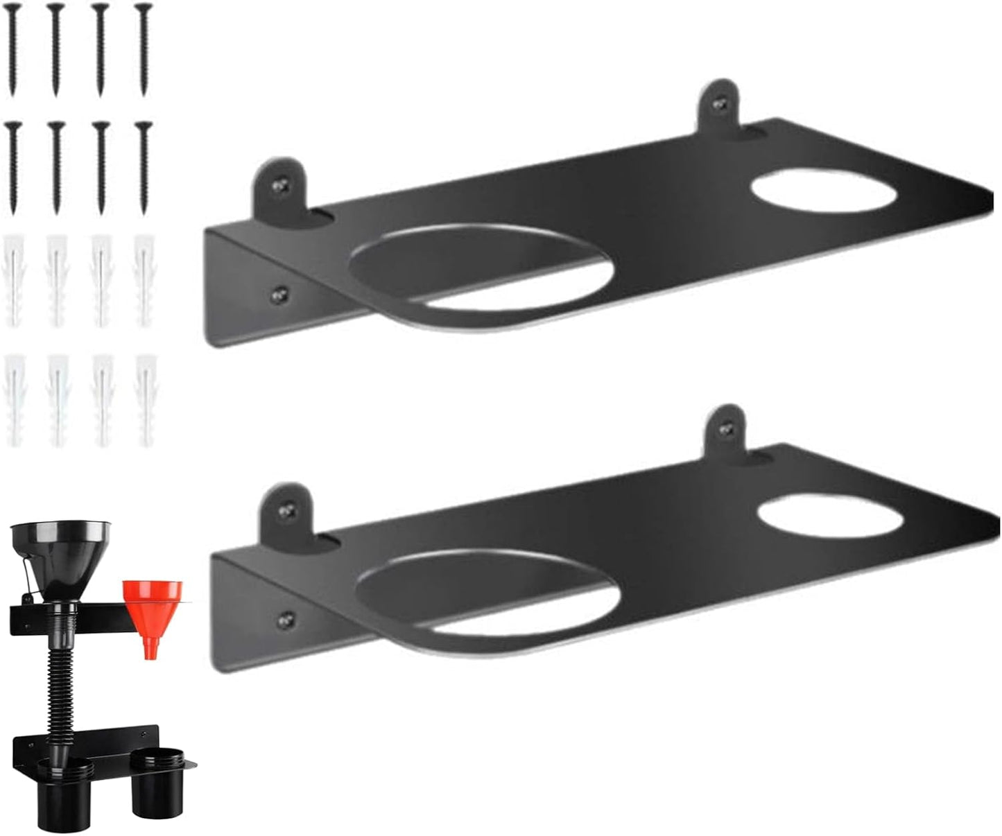  Générique Rangement Pour Entonnoirs à Huile | 2 Pièces Support De Montage | Support Fixation Murale Pour Camping Abri Atelier Maison Bureau