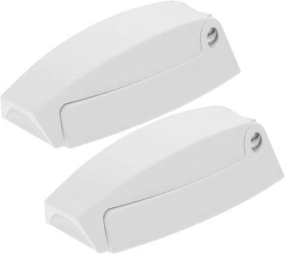 STOBAZA Loquet De Porte De Remorque Blanc En ABS, Crochet De Trappe De VR Pliable Et Caché, 2 Pièces, Crochet Pour Porte Latérale De Caravane Et Remorque