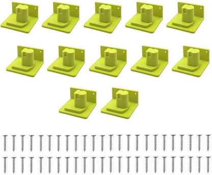  Support Mural Pour Outils électriques 18 V – Support De Suspension De Base De Batterie Avec Vis – Support De Rangement Durable En Plastique ABS Pour Garage Atelier – Vert (lot De 3/5/12) (lot De 12)