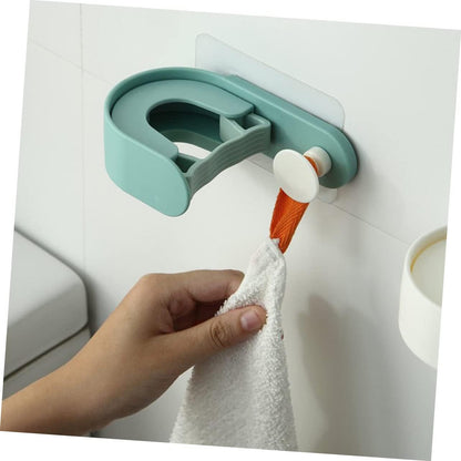  Ciieeo Crochet Pour Balai Multifonctionnel Sans Perçage En Plastique Vert, Support Mural 2pcs Pour Salle De Bain Et Porche Design à Pois Simple Et Créatif
