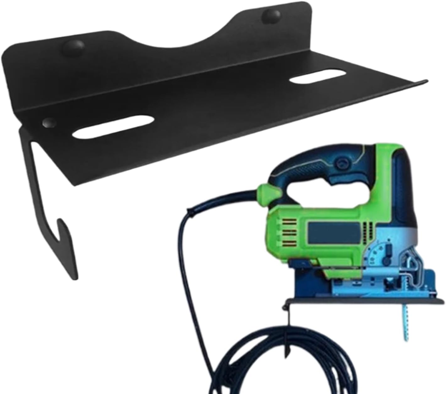 GENERIC Support Mural Pour Scie Sauteuse – Organiseur D'outils électriques Pour Garage | Cadre En Métal Avec Crochets Stables, Solution De Rangement Compacte, Sous-sol, Appartement, Atelier, Atelier De Ferme
