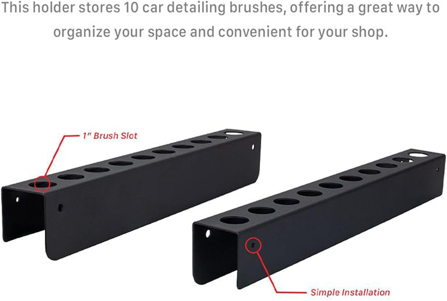 GENERIC Support De Rangement Pour Outils – Support De Brosse Rectangulaire Pour Voiture, Garage, Van | Design Mural Avec Fentes, Solution De Rangement Pour économiser De L'espace Pour L'entretien Automobile