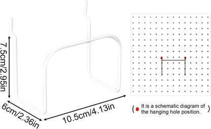  Générique Crochet Panneau Perforé - Accroches De Rangement,Organisateur Métallique Pour Outils D'Artisanat De Sport De Maison Et Bureau Avec Fixation Pour Trous De 10,5 Cm