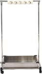  Support à Balai Mobile, égouttoir à Balais Sur Pied En Acier Inoxydable, Chariot à Outils De Nettoyage Avec Crochets Pour écoles Et Restaurants, Argent, 68 X 51 X 109 Cm, B