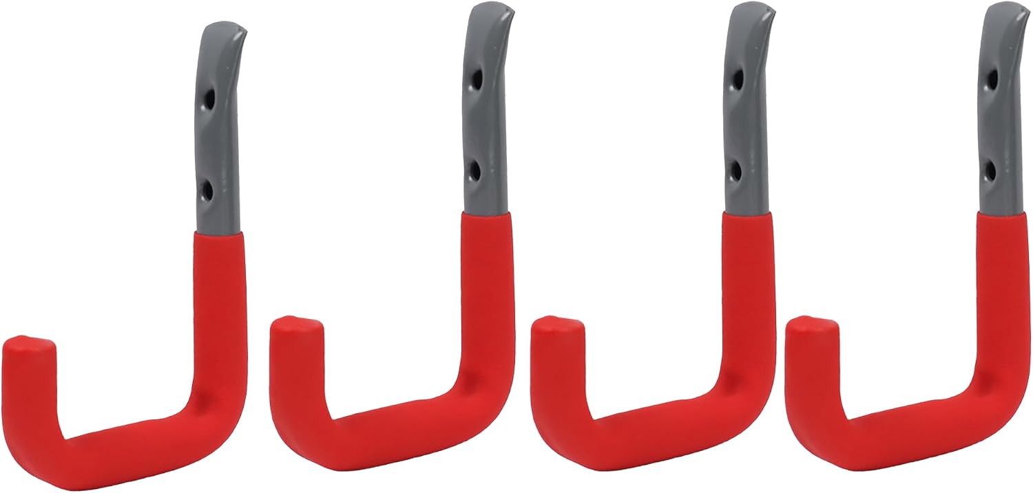  DEKTON Lot De 4 Crochets Muraux à Usage Général De 12 Cm X 8,5 Cm – Capacité Maximale De 25 Kg | Idéal Pour Accrocher Des Outils, Manteaux, Sacs, Et Plus Encore | Construction En Métal Durable Et