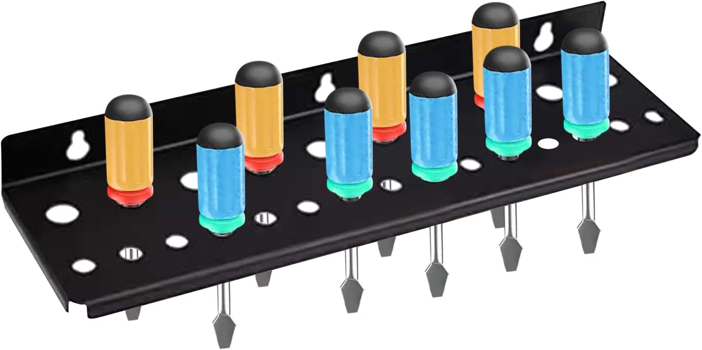 GENERIC Support Mural Pour Tournevis, Pince - Étagère Utilitaire à 25 Trous - Petit Support D'outils à Main Pour Garage Et établi