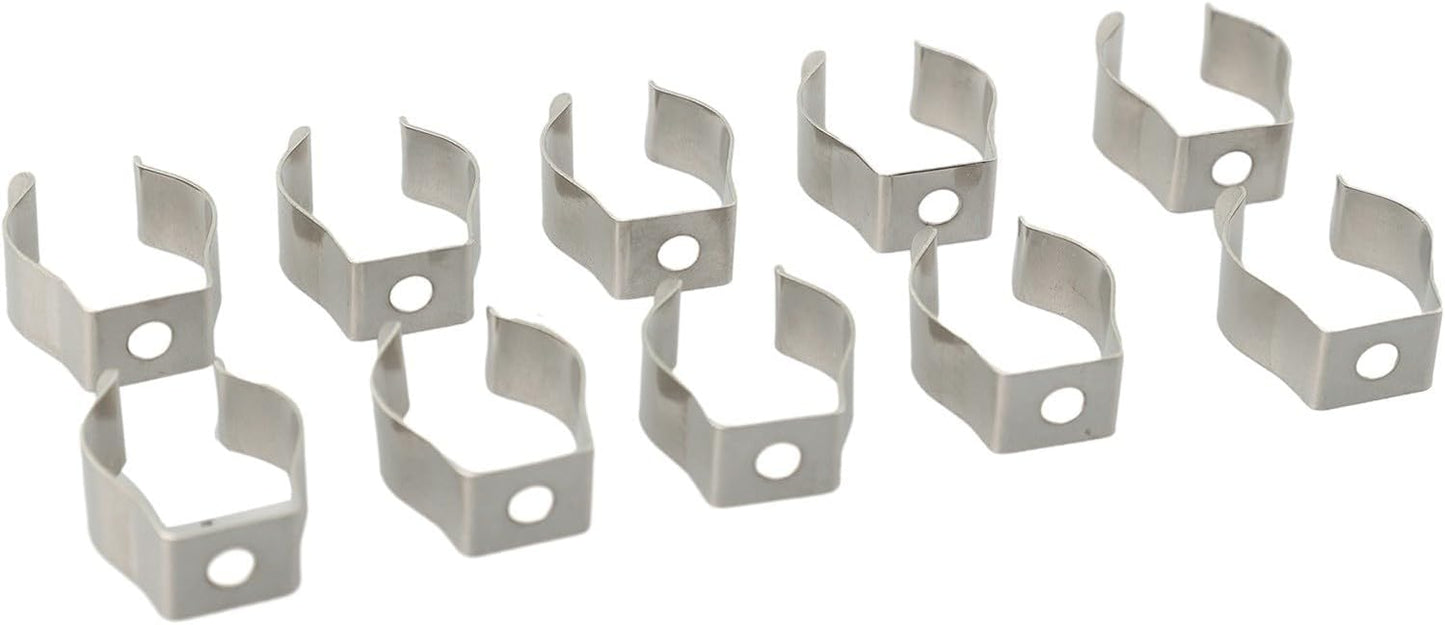  Lot De 10 Pinces à Ressort à Ressort En Acier Au Manganèse Très Résistantes Pour Garage, Atelier, Rangement De Tuyaux, Balais, Brosses Et Râteaux, Argenté (52 Mm)