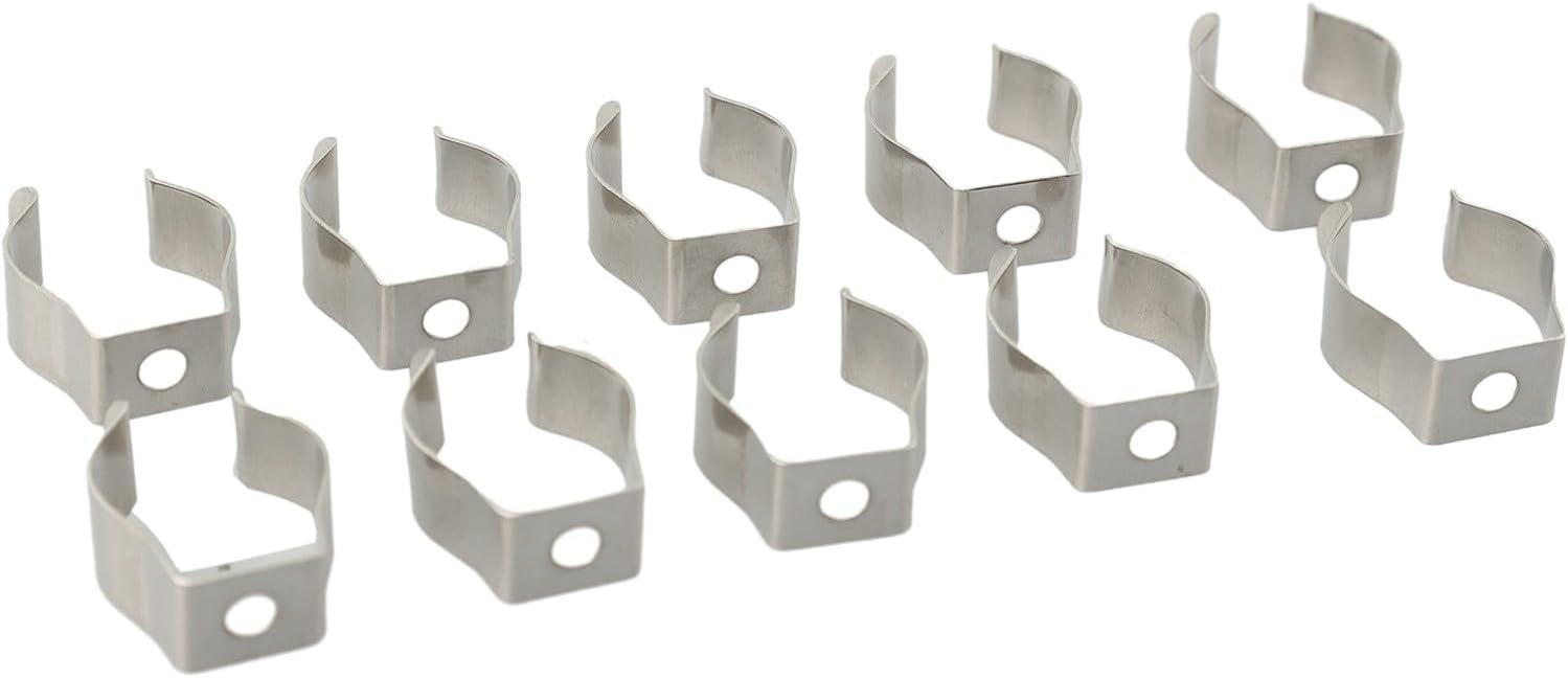  Lot De 10 Pinces à Ressort à Ressort En Acier Au Manganèse Très Résistantes Pour Garage, Atelier, Rangement De Tuyaux, Balais, Brosses Et Râteaux, Argenté (52 Mm)