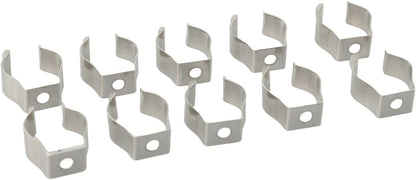  Lot De 10 Pinces à Ressort à Ressort En Acier Au Manganèse Très Résistantes Pour Garage, Atelier, Rangement De Tuyaux, Balais, Brosses Et Râteaux, Argenté (52 Mm)