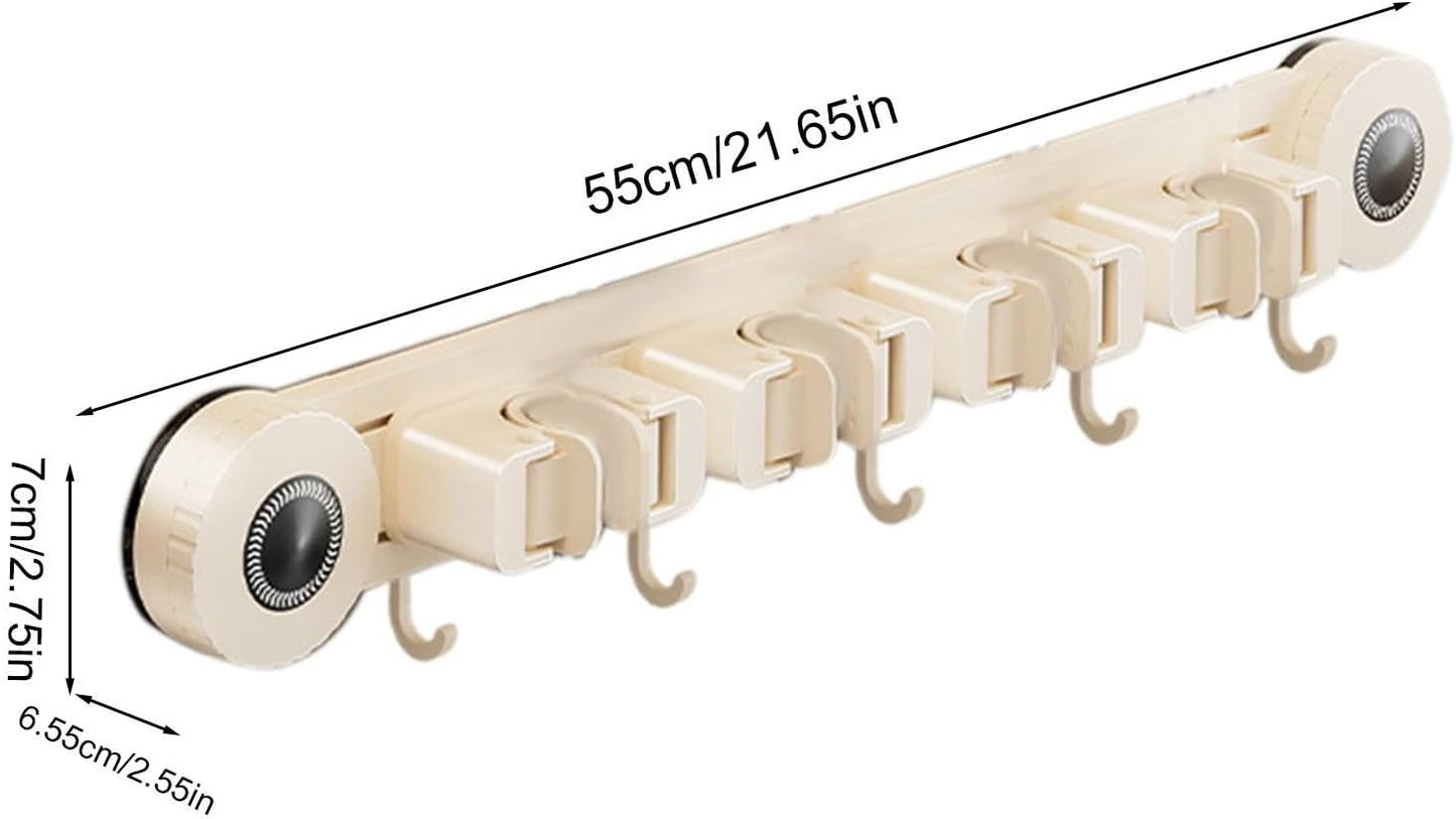  Générique Support Balai Mural à Ventouse | Rack Mural Utilitaire Ventouse Robuste Et Antirouille | Porte-Balai Et Serpillère | Pour Maison, Bureau, Appartement, Chambre, Salon Et Salle De Bain