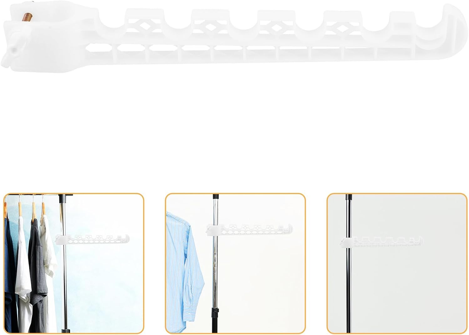  Artibetter Accessoire Aile Pliable Pour Portant à Vêtements En Plastique Blanc, Installation Sans Perçage, Gain De Place Pour Organisation Du Linge En Extérieur Ou Voyage