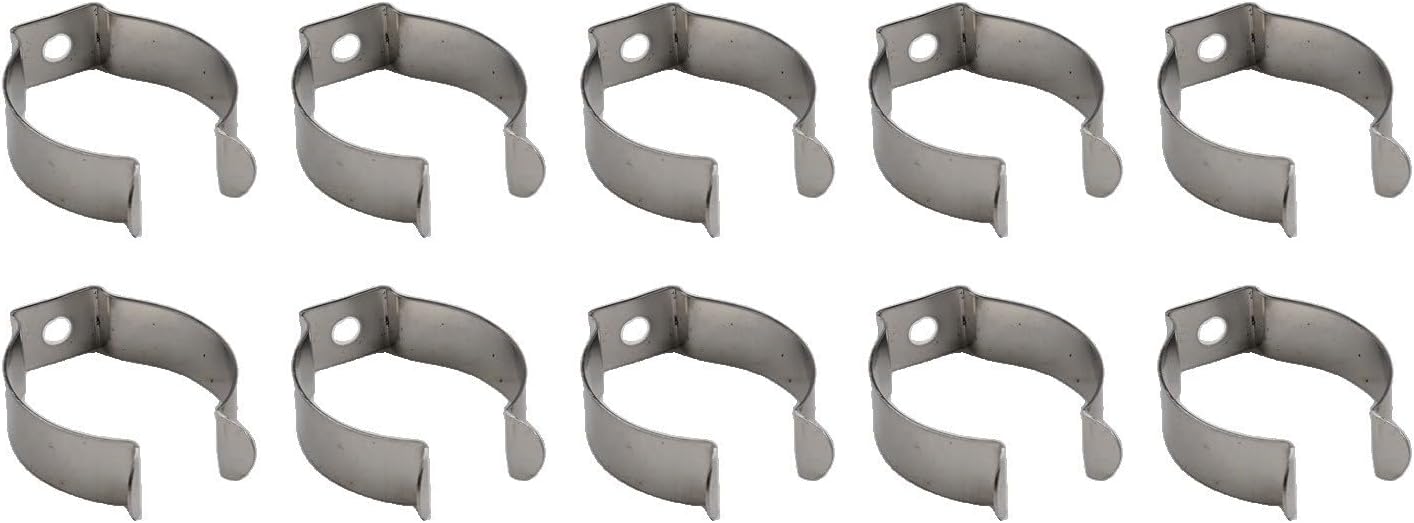  Lot De 10 Pinces à Ressort à Ressort En Acier Au Manganèse Très Résistantes Pour Garage, Atelier, Rangement De Tuyaux, Balais, Brosses Et Râteaux, Argenté (52 Mm)
