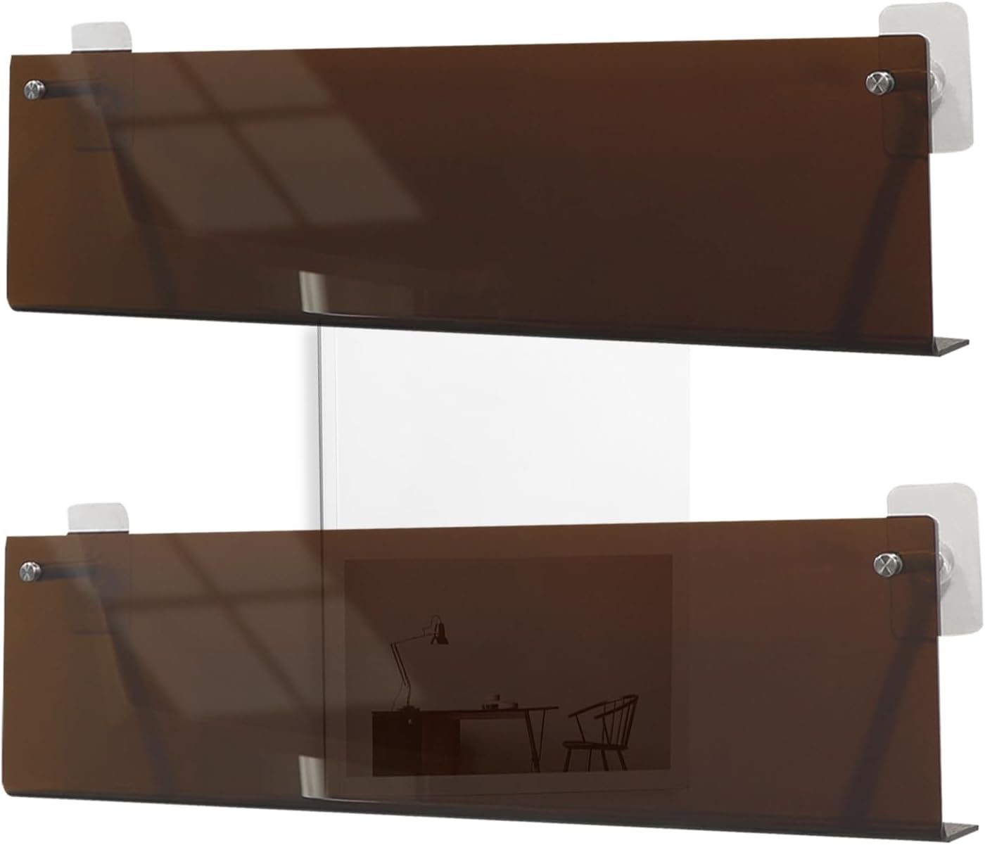 GENERIC Support D'album, étagère Multifonction Adhésive Transparente | Solution De Rangement Sans Perforation Pour Disques, Livres, Cahiers, Journaux | Parfait Pour Le Salon, La Chambre, L'appartement, Les
