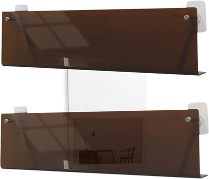 GENERIC Support D'album, étagère Multifonction Adhésive Transparente | Solution De Rangement Sans Perforation Pour Disques, Livres, Cahiers, Journaux | Parfait Pour Le Salon, La Chambre, L'appartement, Les