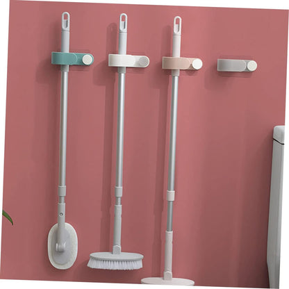  Ciieeo Crochet Pour Balai Multifonctionnel Sans Perçage En Plastique Vert, Support Mural 2pcs Pour Salle De Bain Et Porche Design à Pois Simple Et Créatif