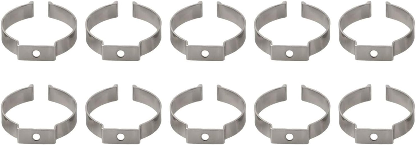  Lot De 10 Pinces à Ressort à Ressort En Acier Au Manganèse Très Résistantes Pour Garage, Atelier, Rangement De Tuyaux, Balais, Brosses Et Râteaux, Argenté (52 Mm)