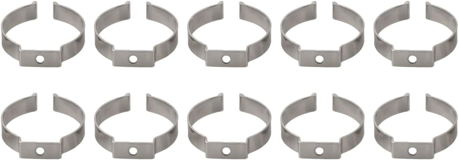  Lot De 10 Pinces à Ressort à Ressort En Acier Au Manganèse Très Résistantes Pour Garage, Atelier, Rangement De Tuyaux, Balais, Brosses Et Râteaux, Argenté (52 Mm)