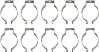  Lot De 10 Pinces à Ressort à Ressort En Acier Au Manganèse Très Résistantes Pour Garage, Atelier, Rangement De Tuyaux, Balais, Brosses Et Râteaux, Argenté (52 Mm)