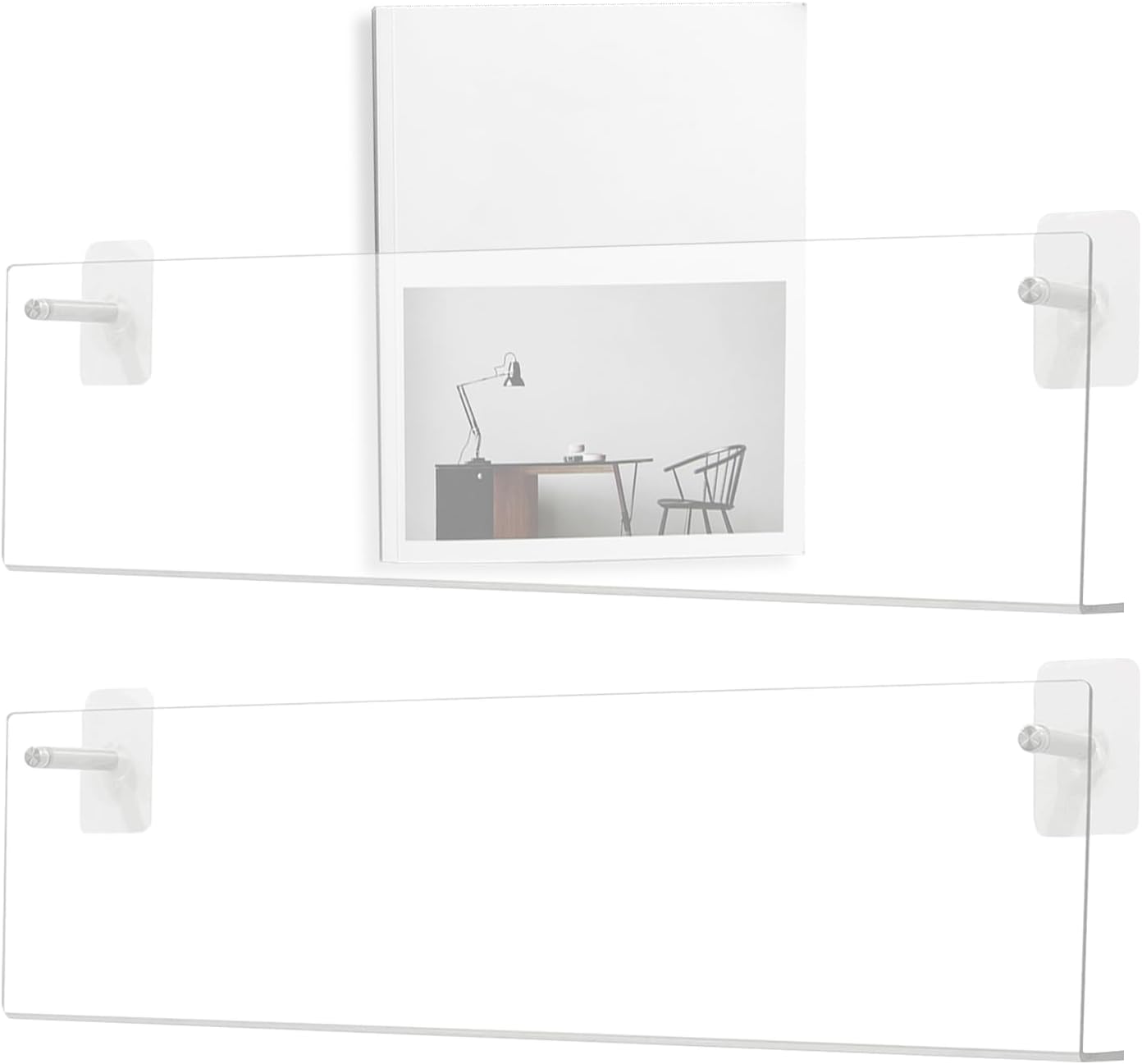  Générique Porte-Vinyles Mural | Étagère En Acrylique Transparent Multifonctionnelle,Support Pour Albums Étagère Sans Perçage - Pour Collectionneurs Amateurs De Musique Salon Chambre Home Cinéma