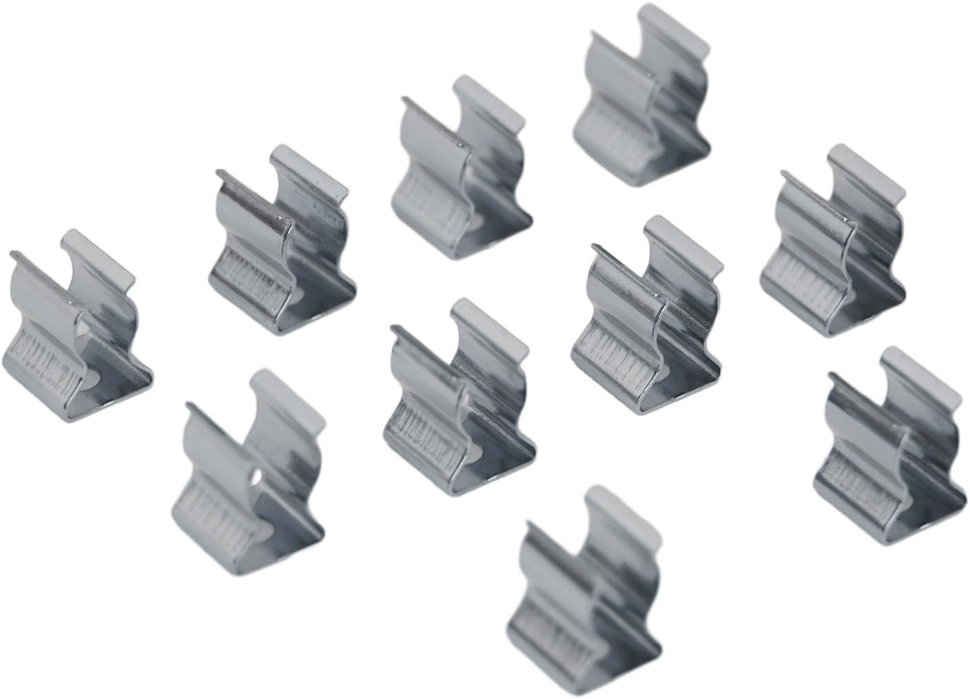  Lot De 10 Pinces à Ressort à Ressort En Acier Au Manganèse Très Résistantes Pour Garage, Atelier, Rangement De Tuyaux, Balais, Brosses Et Râteaux, Argenté (52 Mm)