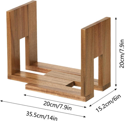 Generisch Étagère à Panneaux, Réglable Et Extensible, En Bois, Pour Livres, Magazines, Dossiers, Bureau, Bibliothèque, Armoire, Salon, Chambre à Coucher