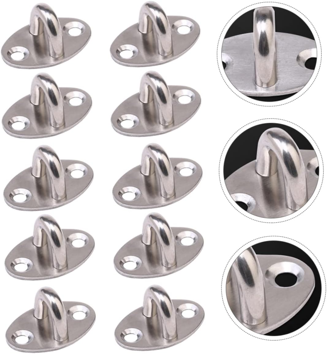  OUNONA Lot De 10 Crochets Multifonctions En Acier Inoxydable Épaissi, Petite Taille, Anneau De Traction Robuste Pour Fixation Murale, Adaptés Au Bureau, Dortoir Et Usage Quotidien