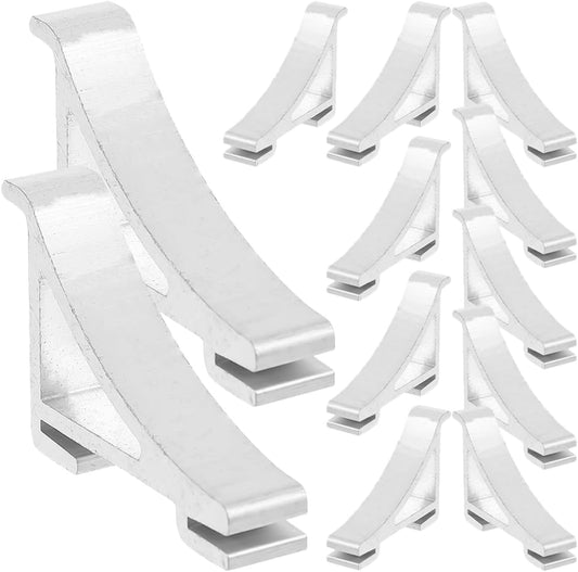  Healeved Crochets De Support Structure Simple En Aluminium Argenté 12pcs Grosse Taille, Support Solide Et Résistant La Déformation Pour Congélateur Et Glacière