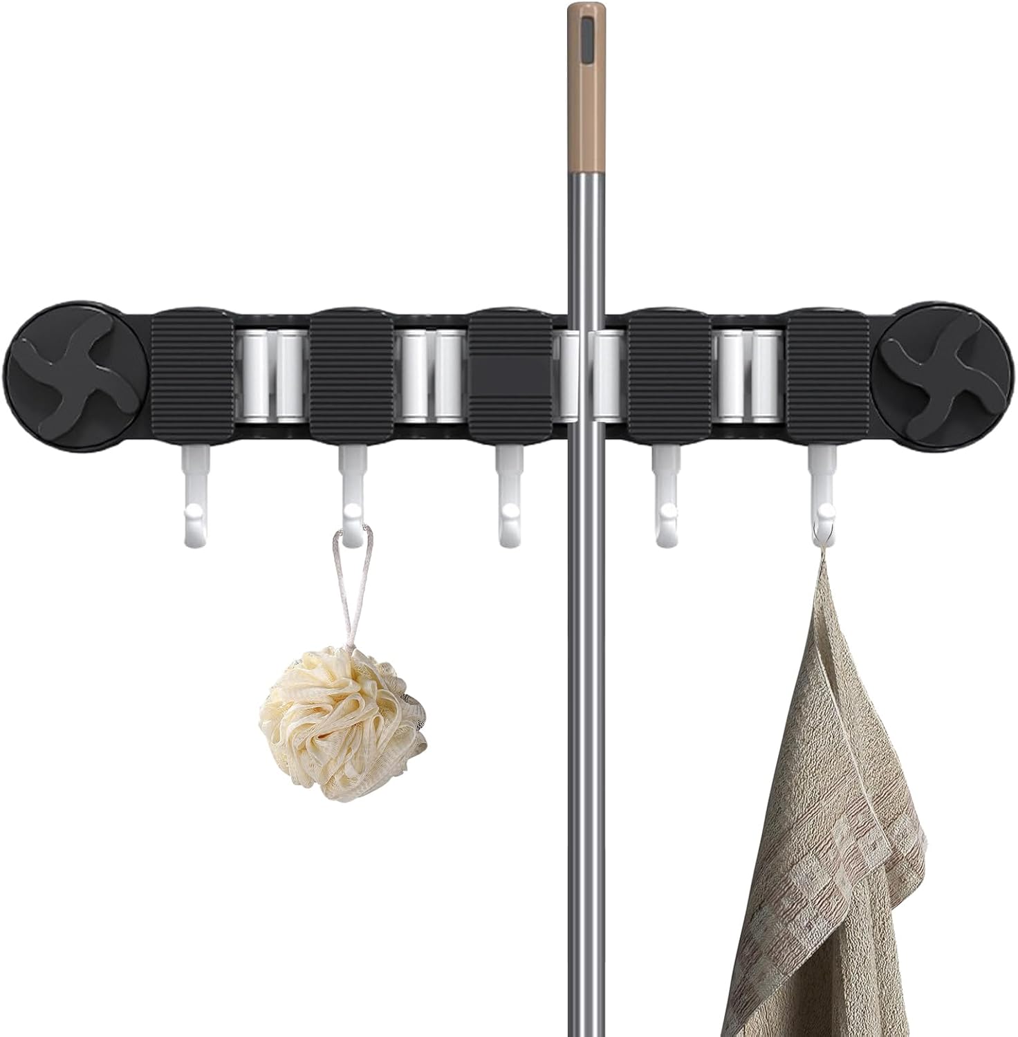  Générique Support Murale Pour Balai, Range-Balai Avec Ventouse Pour Cuisine, Organisateur Gain De Place Pour Outils De Ménage Et Jardin Maison Appartement