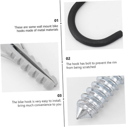  VOSAREA Lot De 6 De Vélo Robustes Pour Plafond De Garage Résistance Cycle En Métal Installation Facile Pour Garage Et Maison