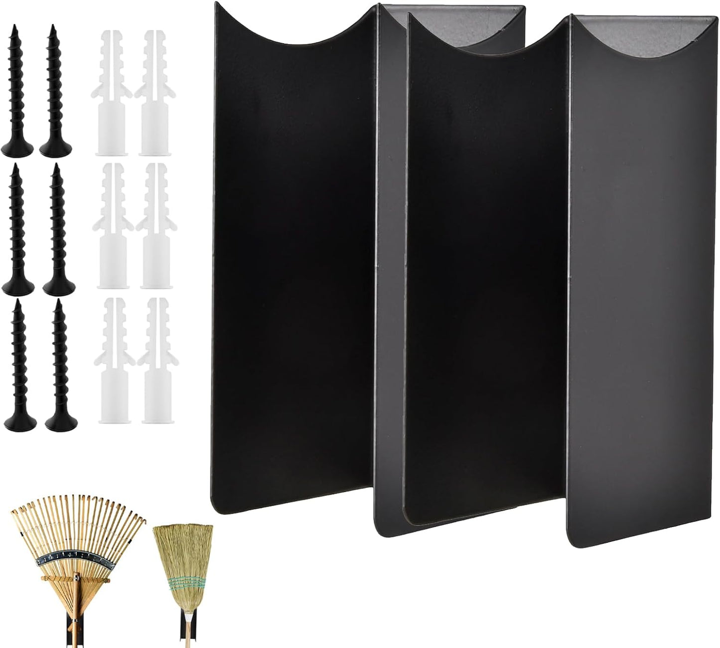  Range-outils De Jardin,Lot De 2 En Acier, Fixation Murale Antidérapante | Rangement Pour Tondeuse à Gazon | Pour Sous-sol, Maison, Magasin De Bricolage, Remise, Jardin, Pelouse, Camping-car, Sports